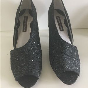 Adrienne Vittadini Black Sparkle Heels